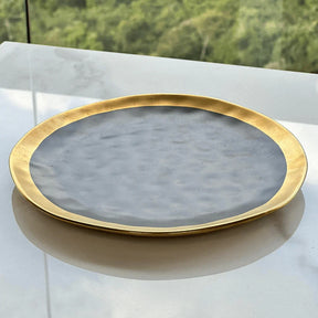 Kit Mesa Posta Dubai Preto e Dourado 3 Peças