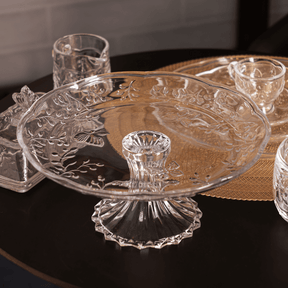 Prato para Bolo com Pé em Cristal New Butterfly 27cm