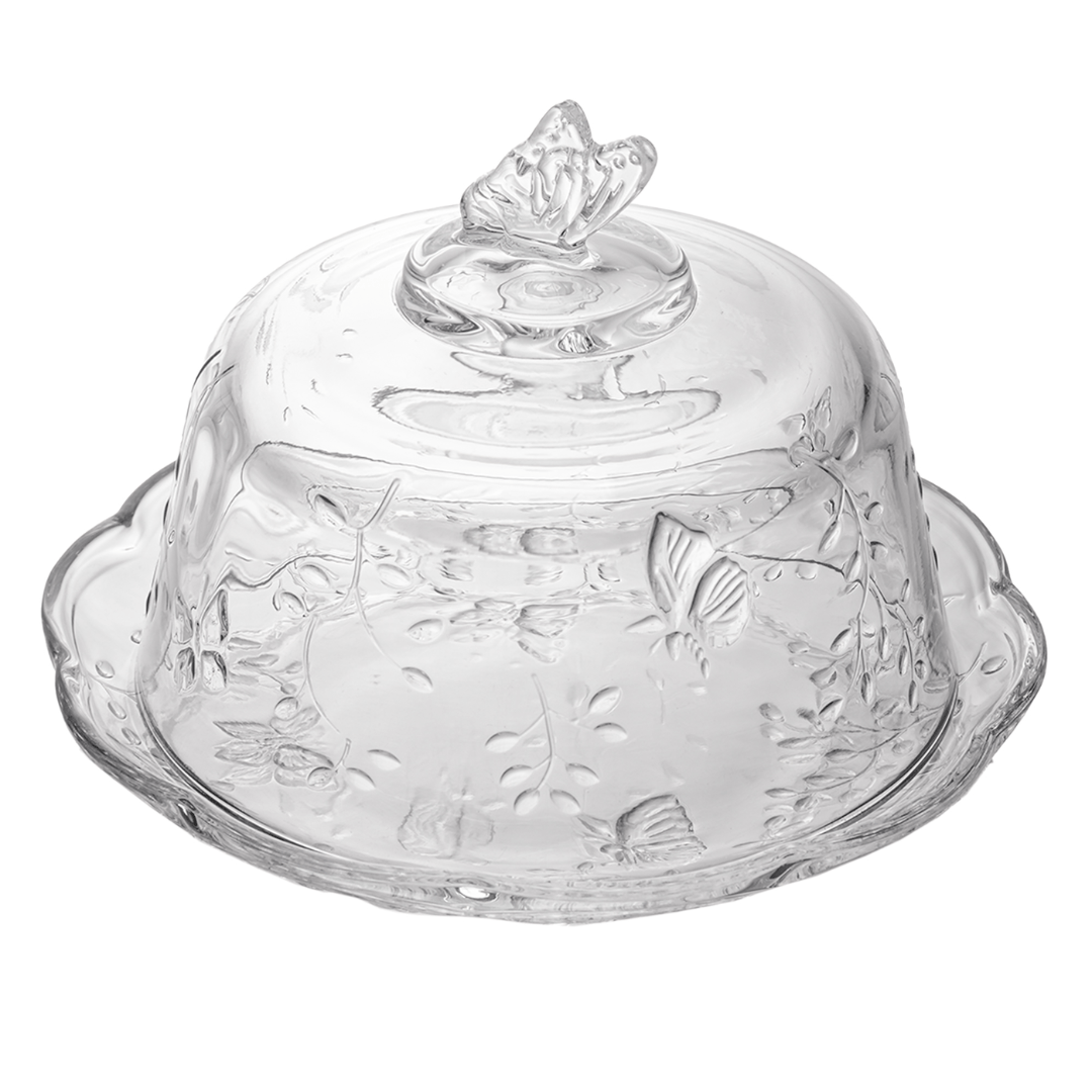 Queijeira com Tampa em Cristal Ecológico New Butterfly 19,5cm