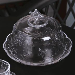 Queijeira com Tampa em Cristal Ecológico New Butterfly 19,5cm