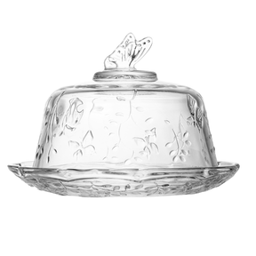 Queijeira com Tampa em Cristal Ecológico New Butterfly 19,5cm