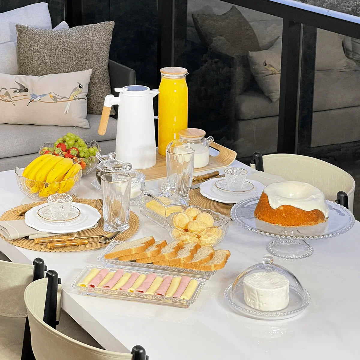 Travessa Cristal Pearl Bolinha - 30 cm