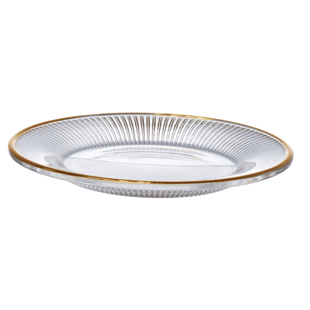 Queijeira de Vidro com Borda Dourada Garffiato 20cm