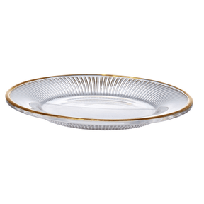 Queijeira de Vidro com Borda Dourada Garffiato 20cm