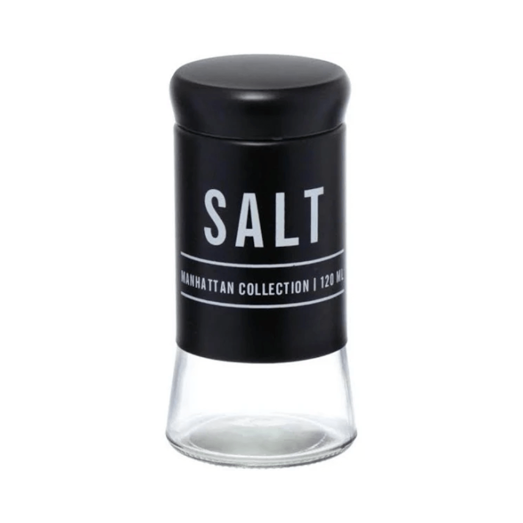 Saleiro de Vidro Manhattan Preto 120ml