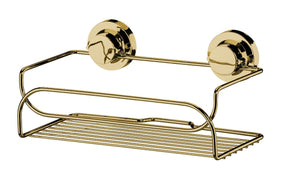 Suporte Cesto Multiuso Fixação por Ventosa Dourado