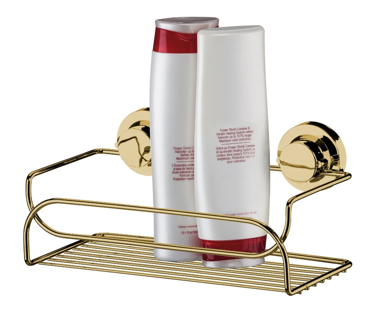 Suporte Cesto Multiuso Fixação por Ventosa Dourado