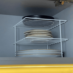 Suporte Organizador de Pratos 3 Níveis 26cm Branco Alta Resistência