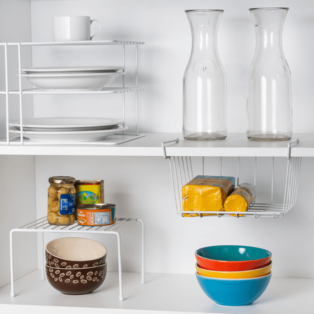 Suporte Organizador de Pratos 3 Níveis 26cm Branco Alta Resistência