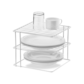 Suporte Organizador de Pratos 3 Níveis 26cm Branco Alta Resistência