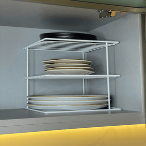 Suporte Organizador de Pratos 3 Níveis 26cm Branco Alta Resistência