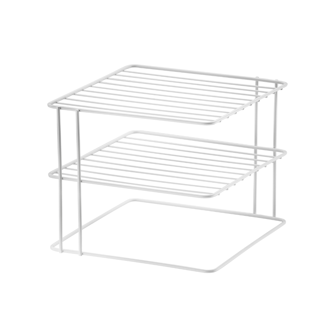 Suporte Organizador de Pratos 3 Níveis 26cm Branco Alta Resistência