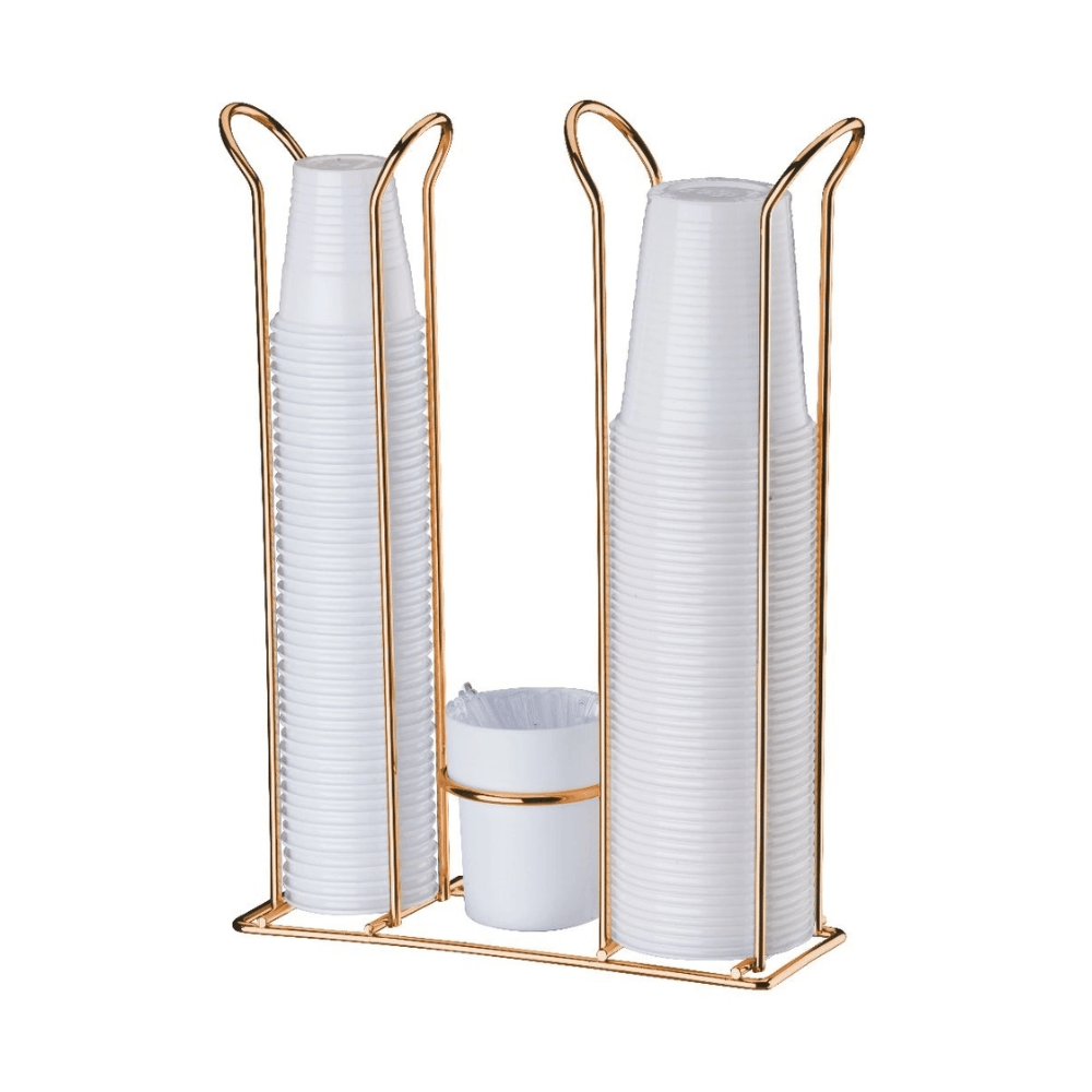 Suporte Organizador Porta Copos 200ml e 50/80ml Porta Mexedores Rose Gold