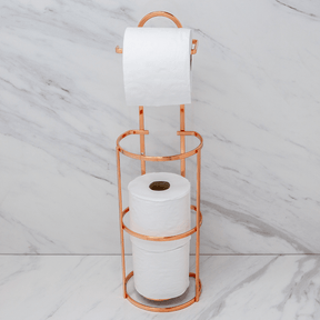 Suporte para Papel Higiênico 3 rolos de Chão e Parede Rose Gold