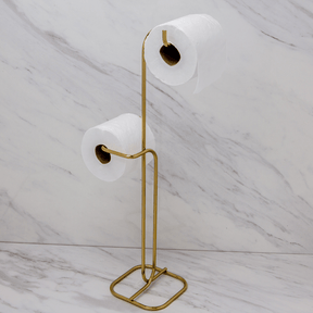 Suporte para Papel Higiênico de Chão 2 Rolos Dourado