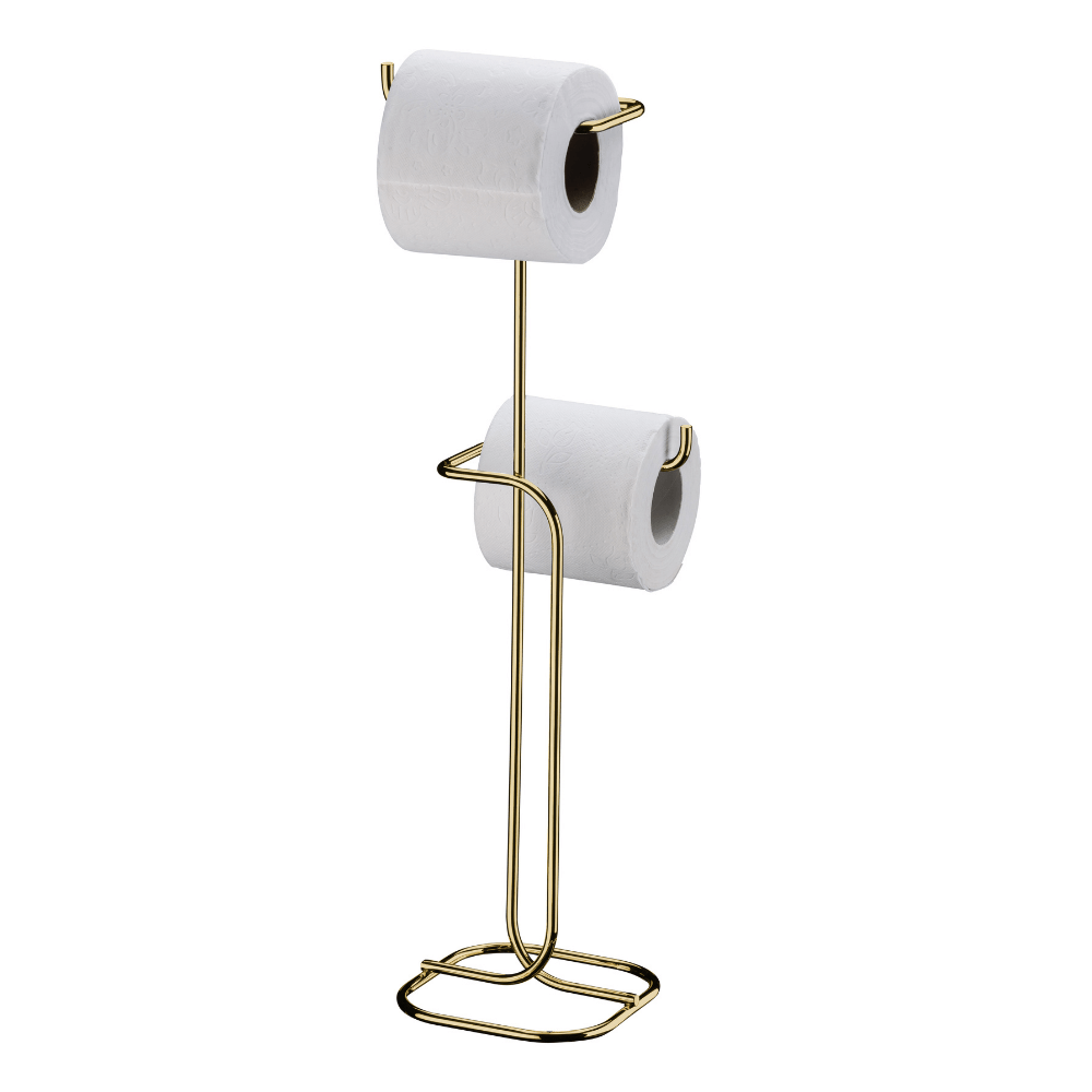 Suporte para Papel Higiênico de Chão 2 Rolos Dourado