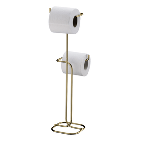 Suporte para Papel Higiênico de Chão 2 Rolos Dourado