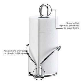 Suporte para Rolo de Papel Toalha Cromado