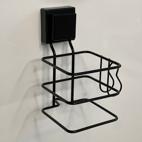 Suporte para Secador de Cabelo Fixação Ventosa Preto