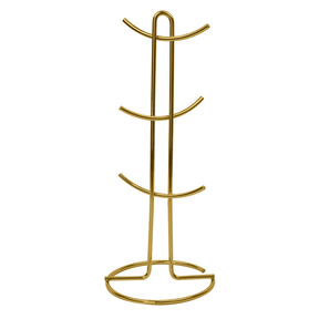 Suporte para Xícaras e Canecas em Aço Dourado 15,2cm