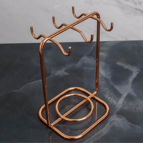 Suporte para Xicaras e Pires de Café Aço Rose Gold