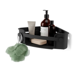 Suporte Porta Shampoo Cantoneira com Ventosa Preto