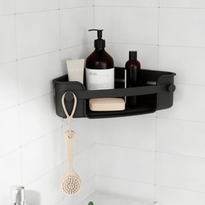 Suporte Porta Shampoo Cantoneira com Ventosa Preto