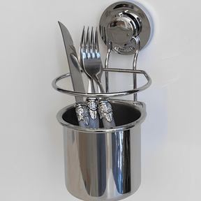 Suporte Talheres e Utensílios Com Ventosa Cromado