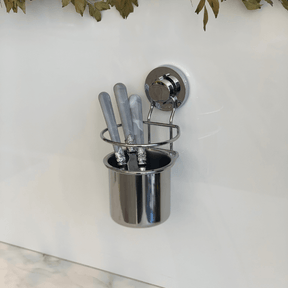 Suporte Talheres e Utensílios Com Ventosa Cromado