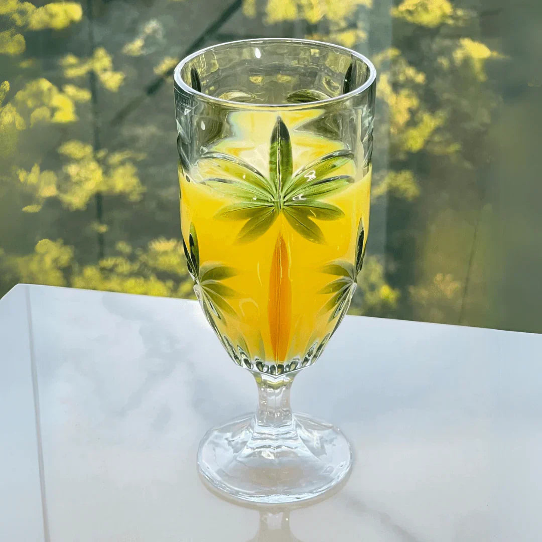 Kit 6 Taças de Cristal Palm Tree Tropical 450ml