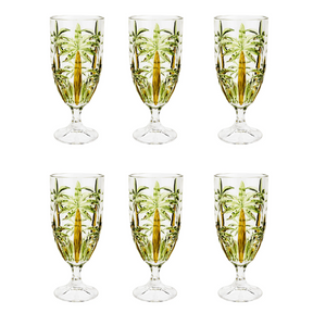 Kit 6 Taças de Cristal Palm Tree Tropical 450ml
