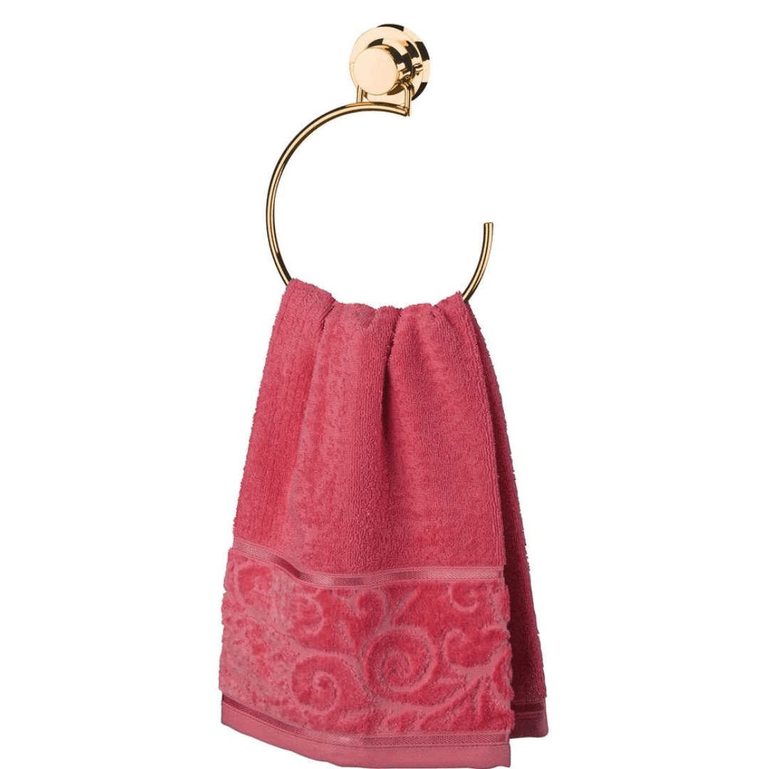 Toalheiro Argola 18 cm Rose Gold com Fixação por Ventosa