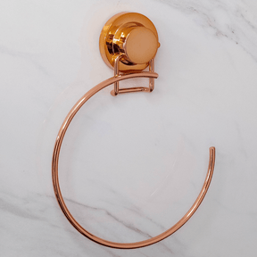 Toalheiro Argola 18 cm Rose Gold com Fixação por Ventosa