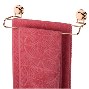 Toalheiro Duplo 45cm Rose Gold Com Ventosas