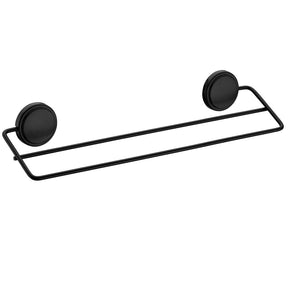 Toalheiro Duplo Banheiro Fixação por Adesivo Preto Fosco 45cm