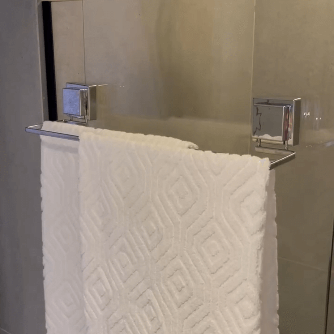 Toalheiro Duplo com Ventosa 45cm Cromado