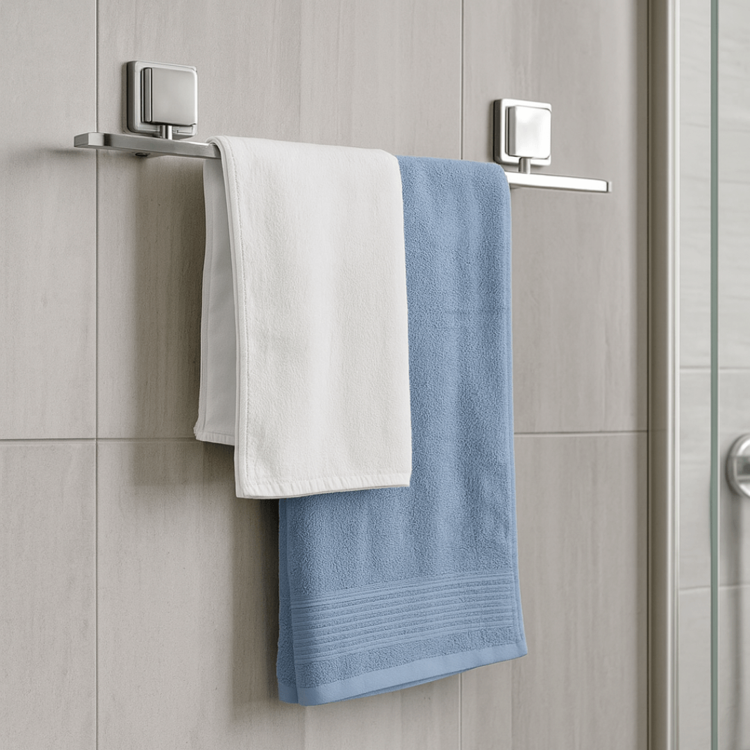 Toalheiro Porta Toalha de Banho Aço Piatina 3M Cromado Fosco