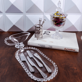 Travessa Oval Cristal de Chumbo Coração 25cm