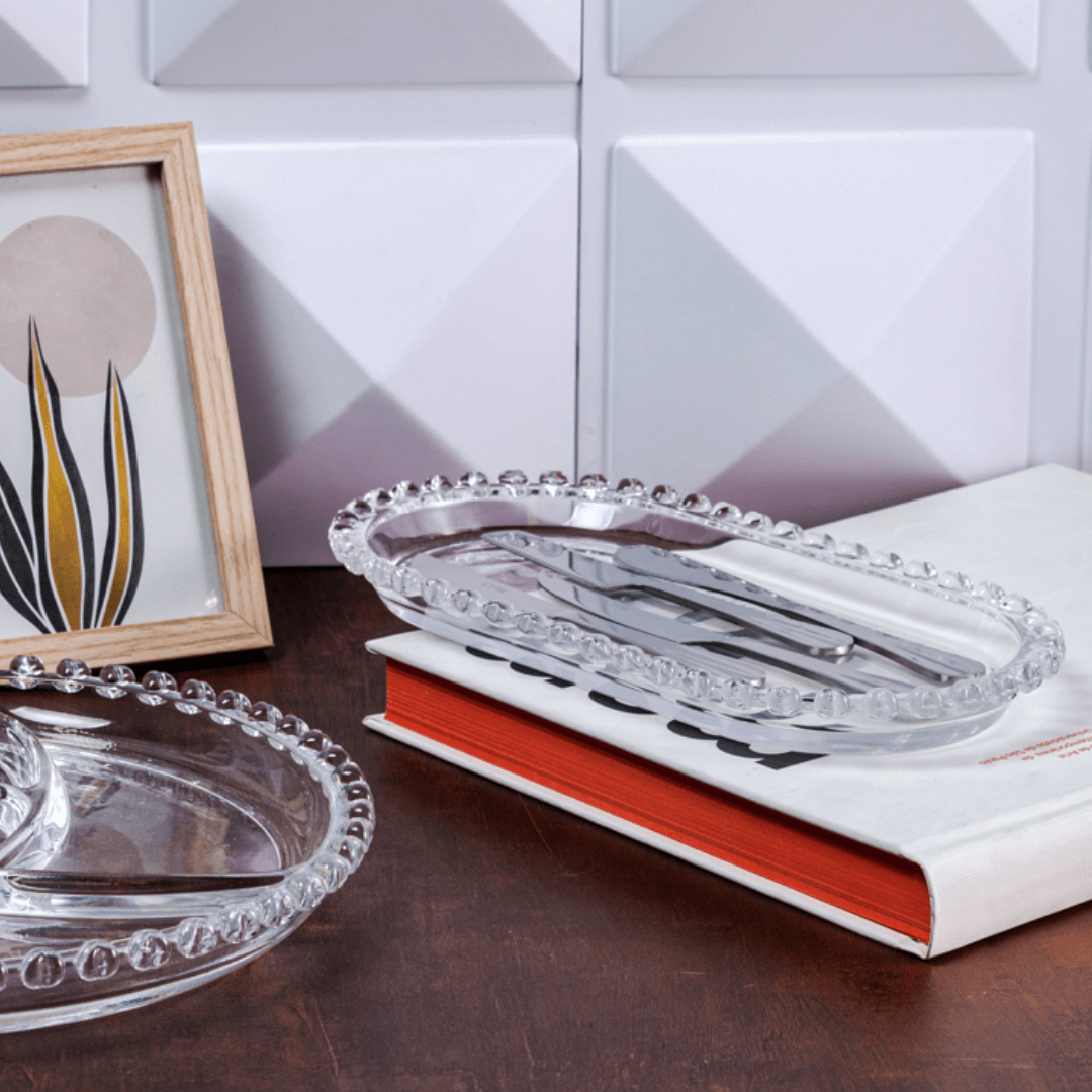 Travessa Oval Cristal de Chumbo Coração 25cm