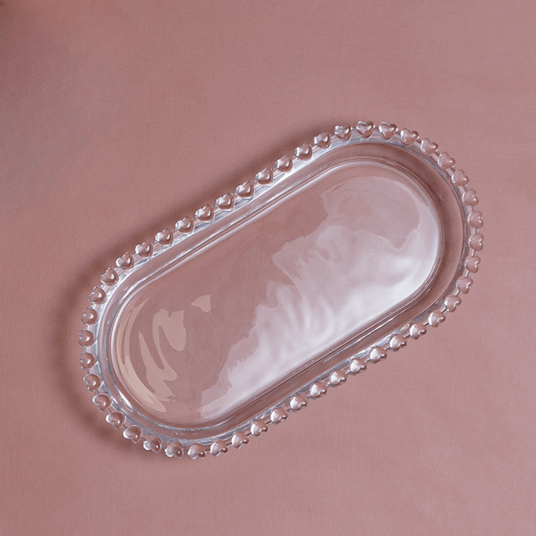 Travessa Oval Cristal de Chumbo Coração 25cm