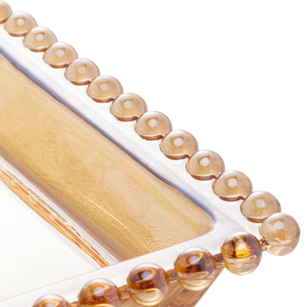 Travessa de Cristal de Chumbo Pearl Âmbar - 30 cm