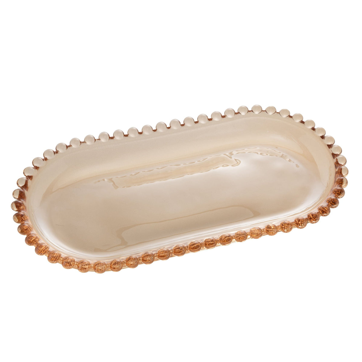 Travessa de Cristal Oval Pearl Âmbar 24cm