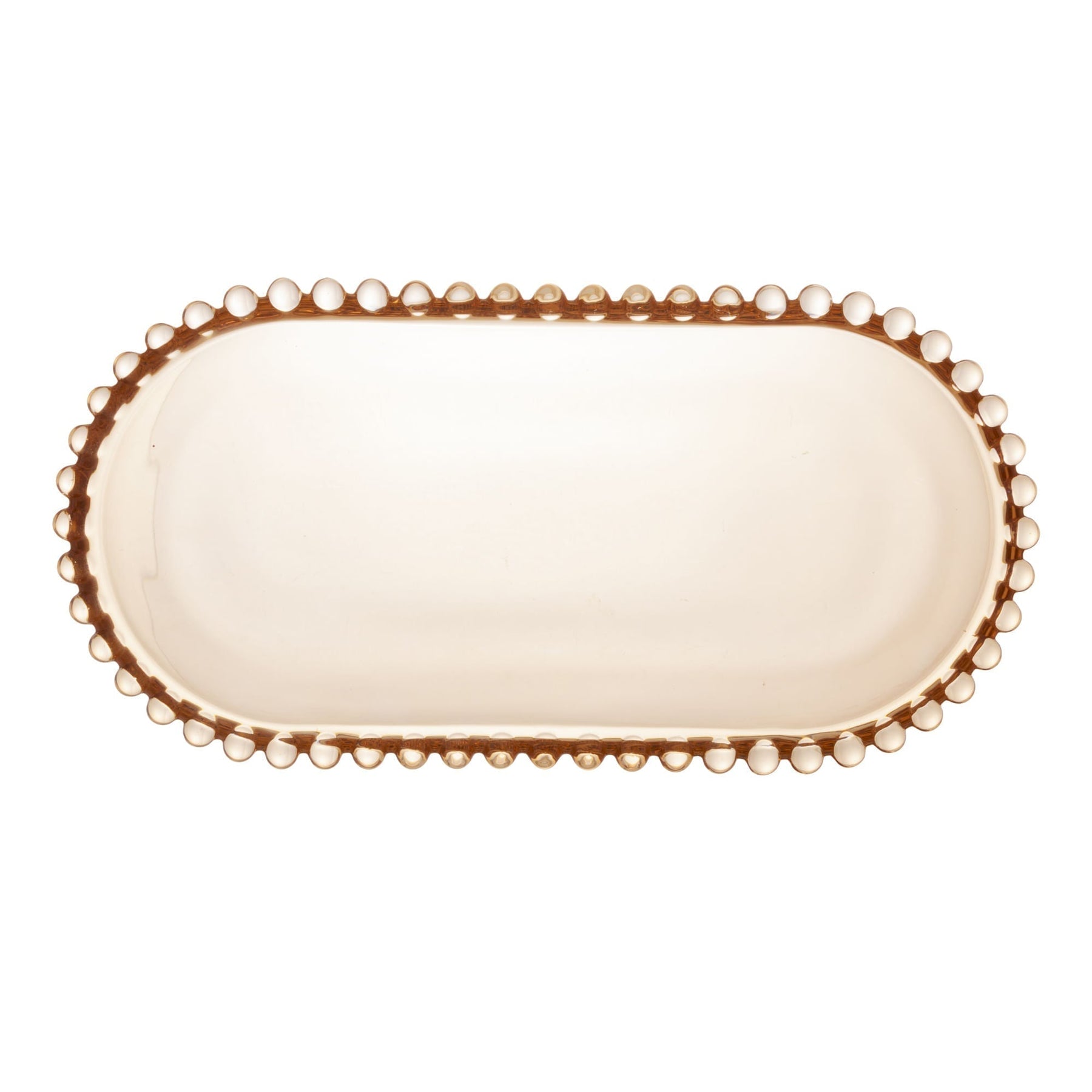 Travessa de Cristal Oval Pearl Âmbar 24cm