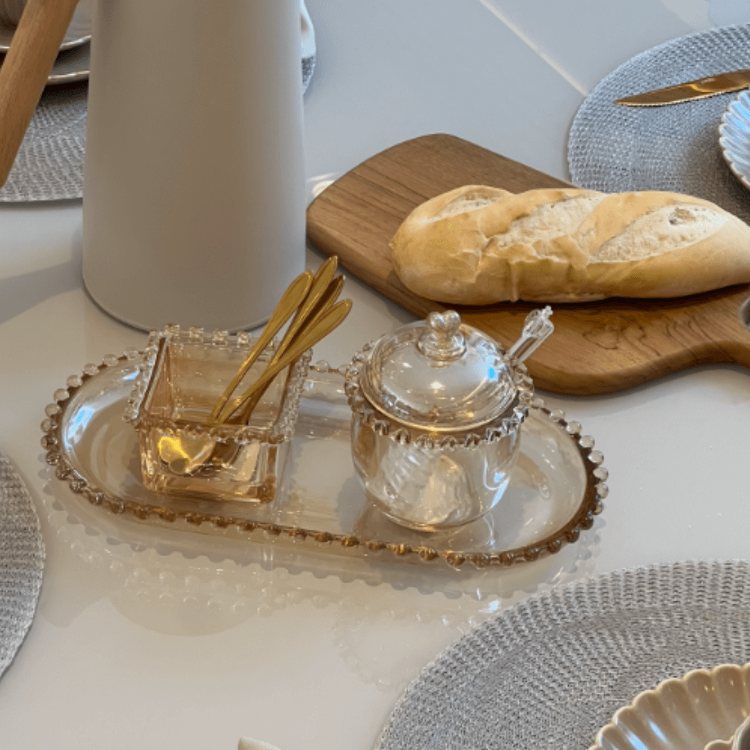 Travessa de Cristal Oval Pearl Âmbar 24cm