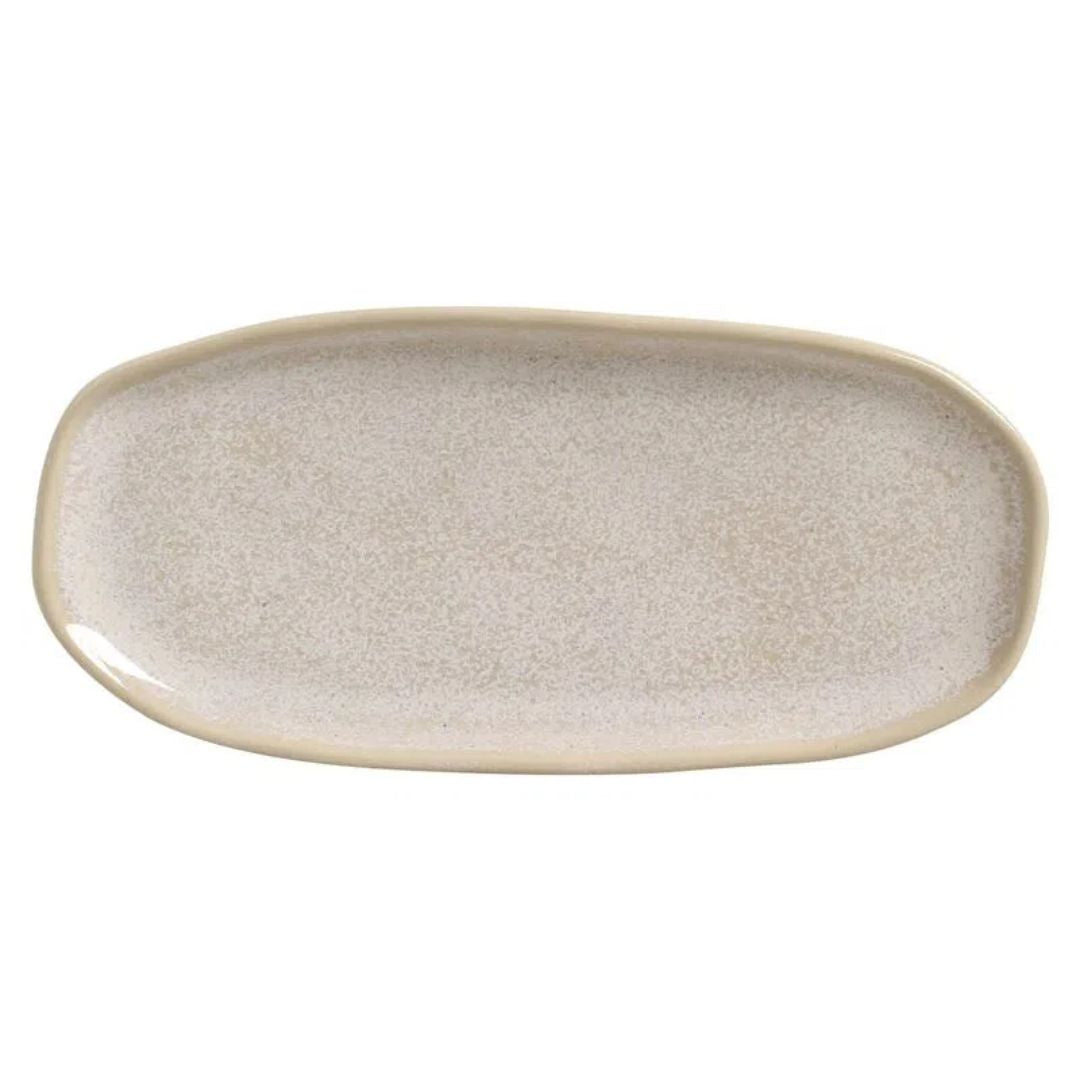 Travessa Oval Orgânica Latte Off White 23cm