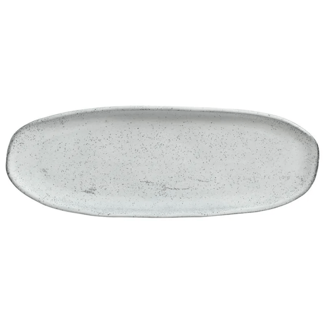 Travessa Oval Rasa Orgânica Echo Branca 36cm