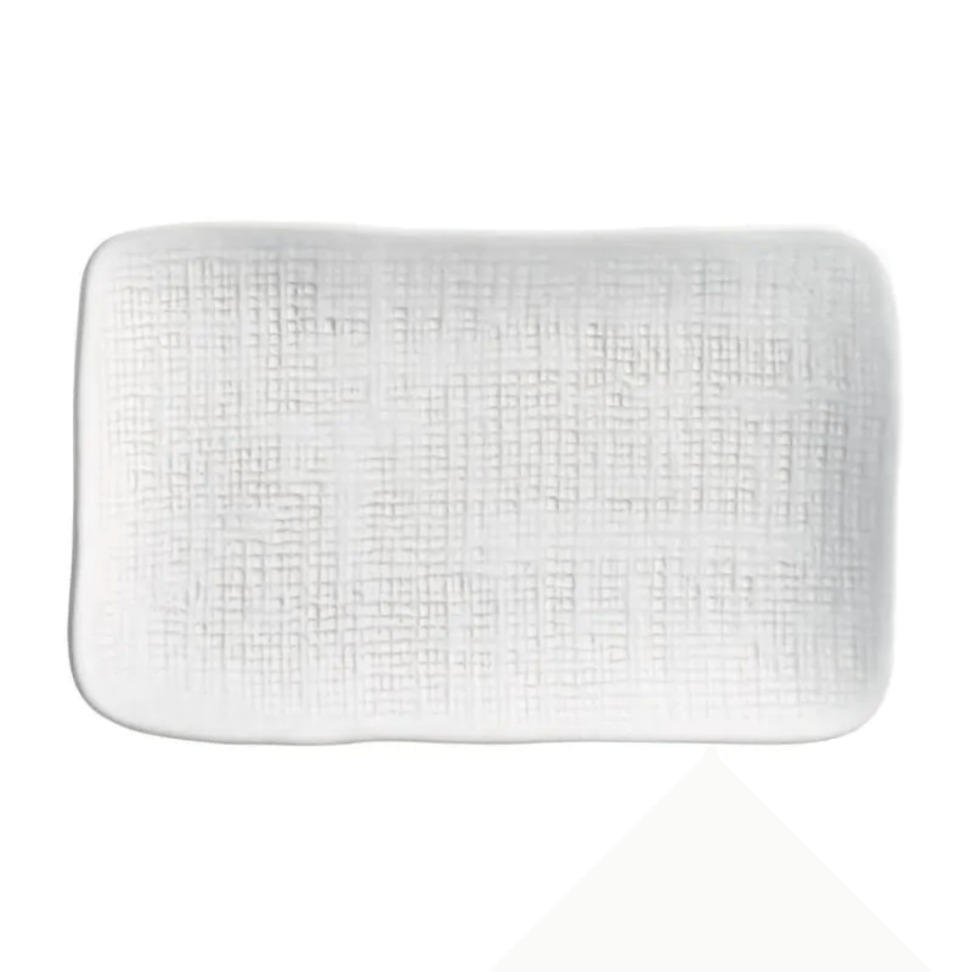 Travessa Retangular Juta Echo Branca 27cm