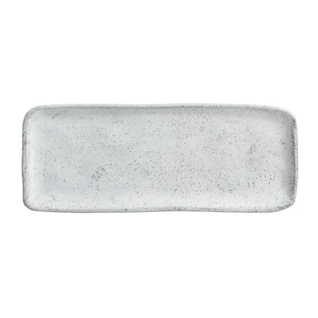 Travessa Retangular Orgânica Echo Branca 33cm