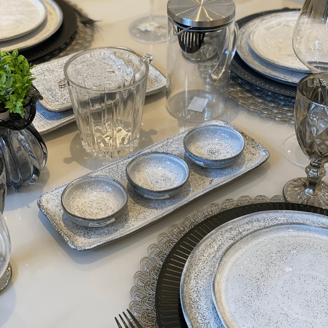 Travessa Retangular Orgânica Echo Branca 33cm