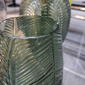 Vaso de Vidro Transparente Verde 20cm